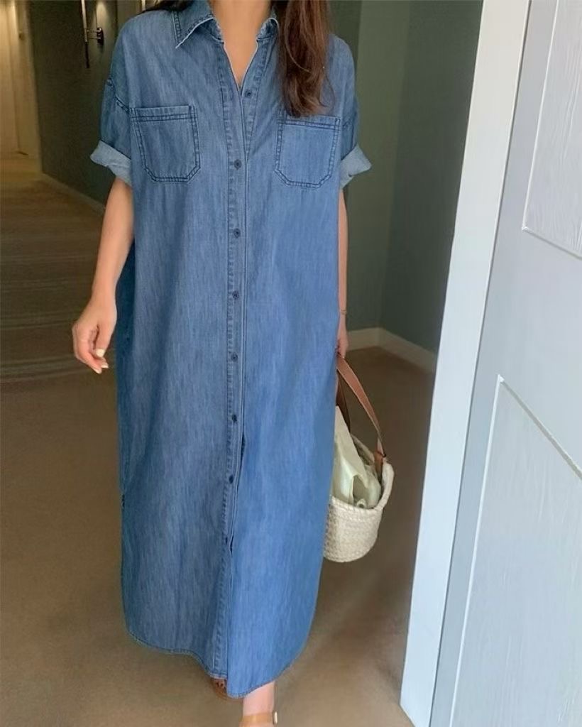 CELLONA韓國直郵實拍女裝新品人氣休閑連衣裙不含腰帶開衩SCELLONA連衣裙