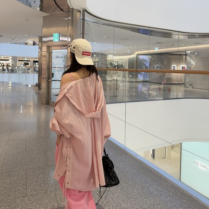 PALETTE-Q東大門實拍韓國女裝新款人氣襯衫蕾絲衫連帽衫鏤空長款PALETTE-Q襯衫/蕾絲衫