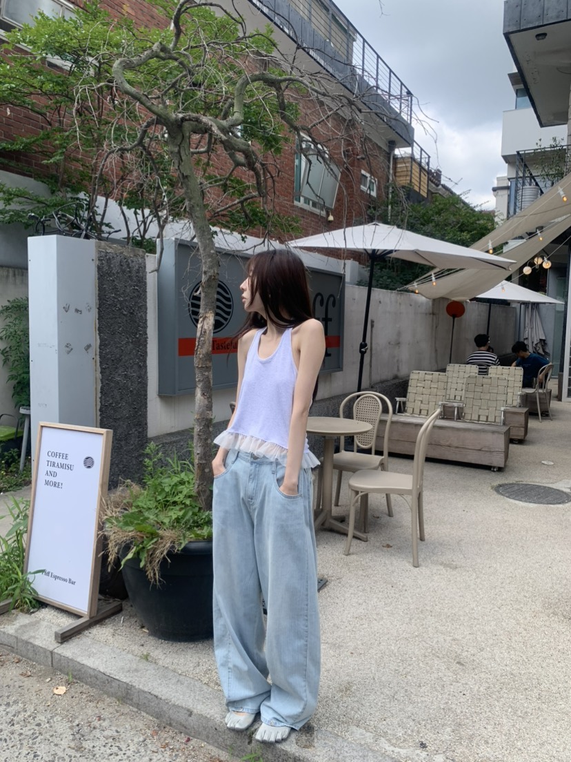LE AVE韓國代購女裝新款休閑26春夏熱賣吊帶背心露背無袖SLE AVE吊帶/背心