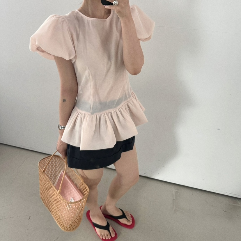 OLI SEOUL韓國直郵女士新款推薦職業休閑人氣襯衫蕾絲衫LOLI SEOUL襯衫/蕾絲衫