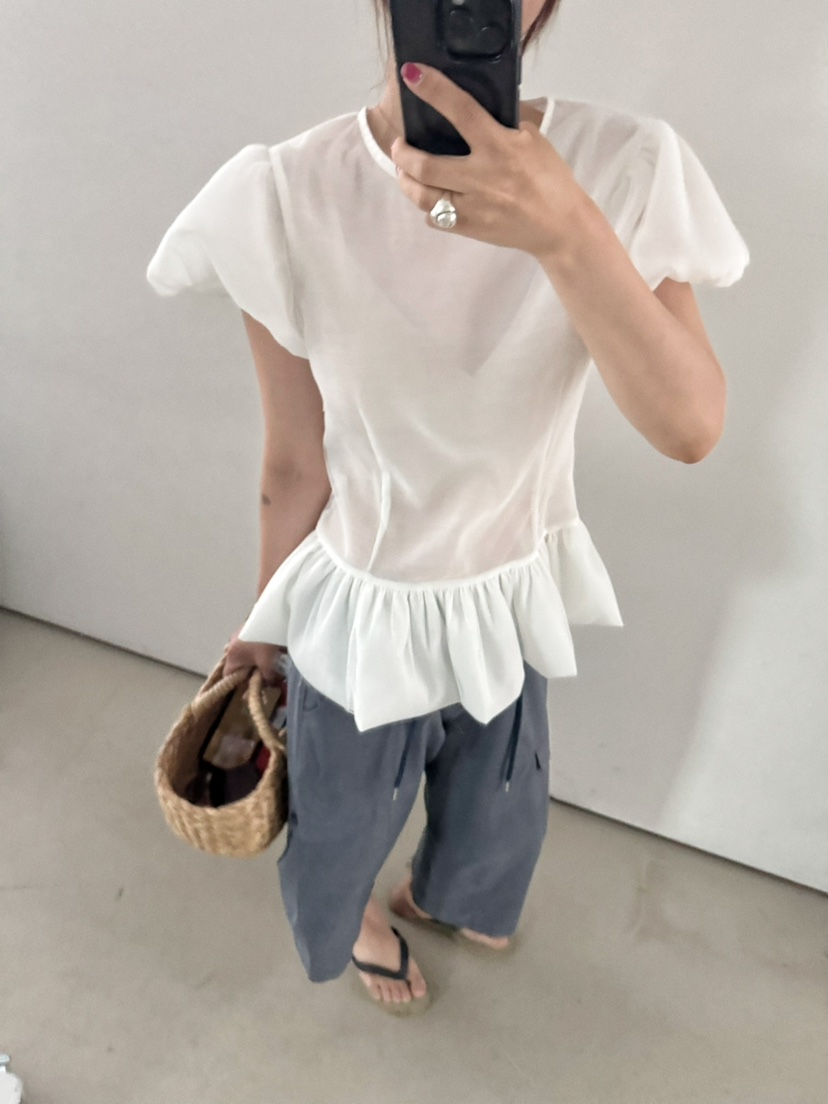 OLI SEOUL韓國直郵女士新款推薦職業休閑人氣襯衫蕾絲衫LOLI SEOUL襯衫/蕾絲衫