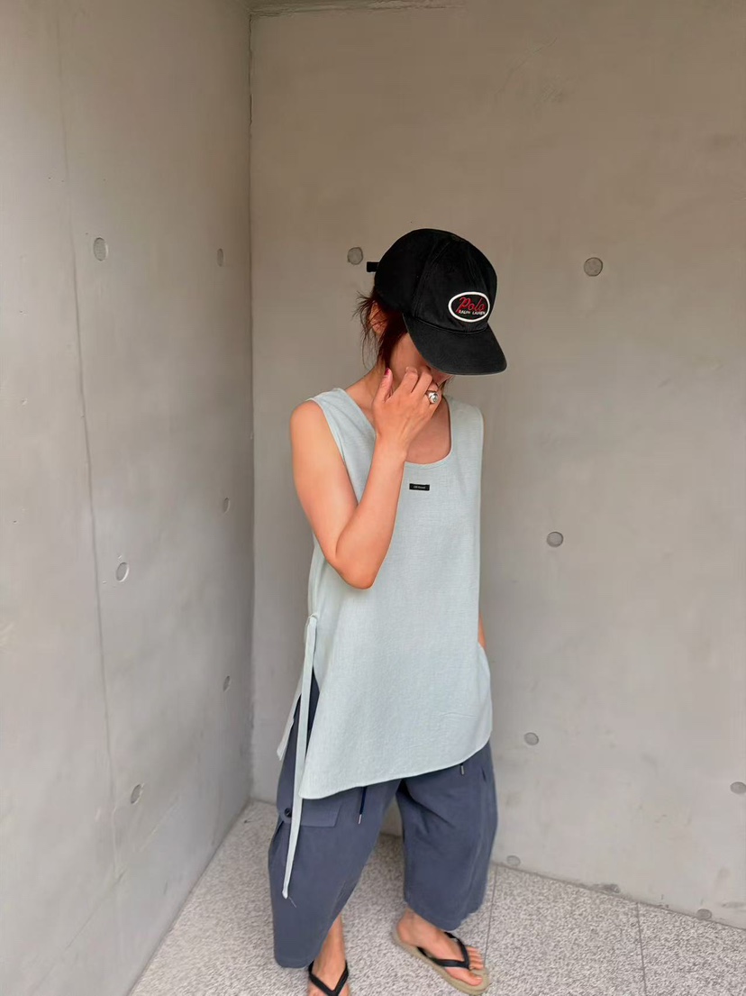 OLI SEOUL韓國東大門代購女士新款26夏季吊帶背心含腰帶LOLI SEOUL吊帶/背心