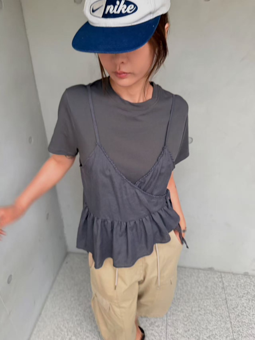 OLI SEOUL韓國東大門直郵女裝新款職業休閑人氣T恤假兩件OLI SEOULT恤