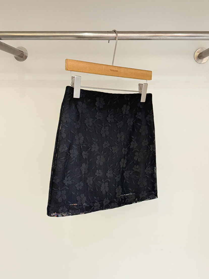 TOOGOOD韓國東大門代購女士新品推薦人氣短裙迷你裙刺繡透視TOOGOOD短裙圖色2