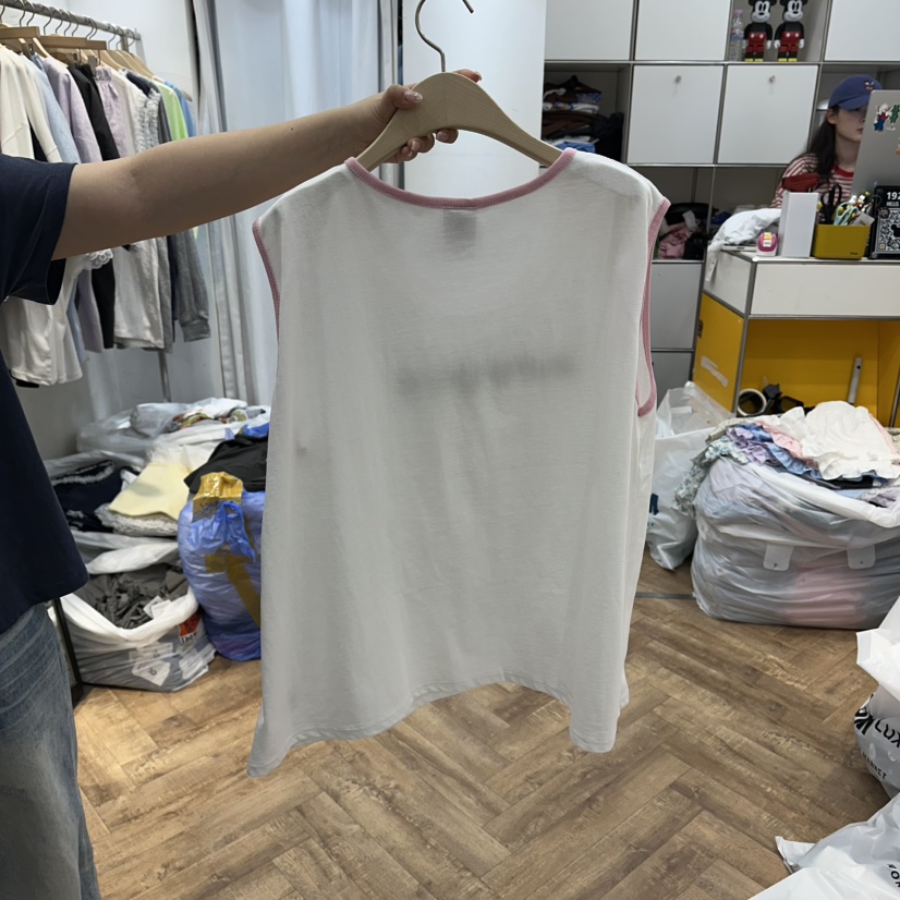 DE LINE東大門實拍韓國女士新款休閑26夏季吊帶背心刺繡無袖DE LINE吊帶/背心