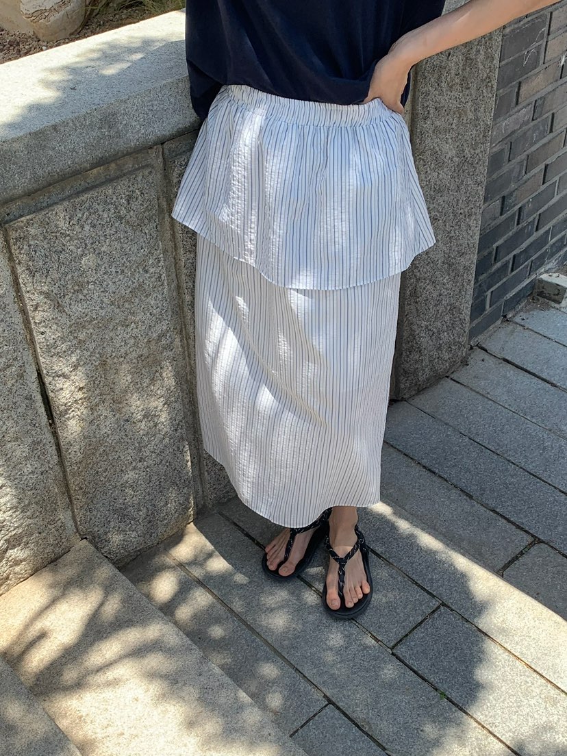 LOVE MY SANTA韓國東大門代購女裝新品職業推薦長裙條紋SSanta/LOVE MY SANTA長裙圖色2