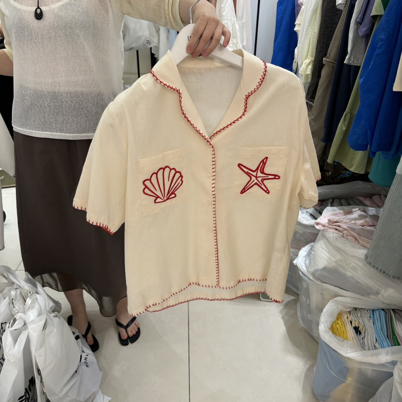 EGG IS韓國直郵女士新品推薦時尚26夏季襯衫蕾絲衫不含內搭EGG IS襯衫/蕾絲衫圖色3