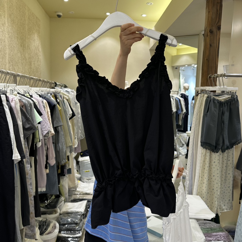 REFLAT韓國直郵實拍女裝新款熱賣26春夏吊帶背心荷葉邊無袖REFLAT吊帶/背心圖色3