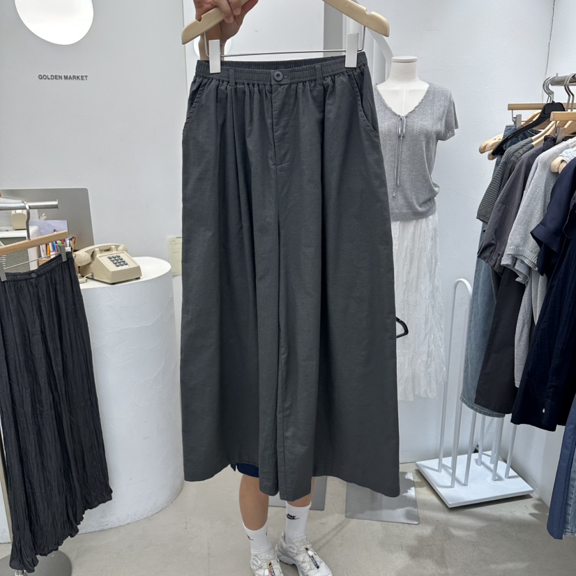 GOLDEN MARKET韓國直郵女士新品26春夏26夏季休閑褲亞麻布GOLDEN MARKET休閑褲圖色2