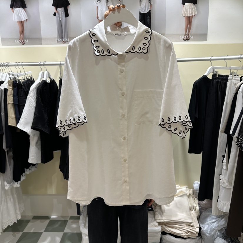 OREUM韓國東大門代購女士新品26春夏休閑熱賣襯衫蕾絲衫SOREUM襯衫/蕾絲衫圖色1