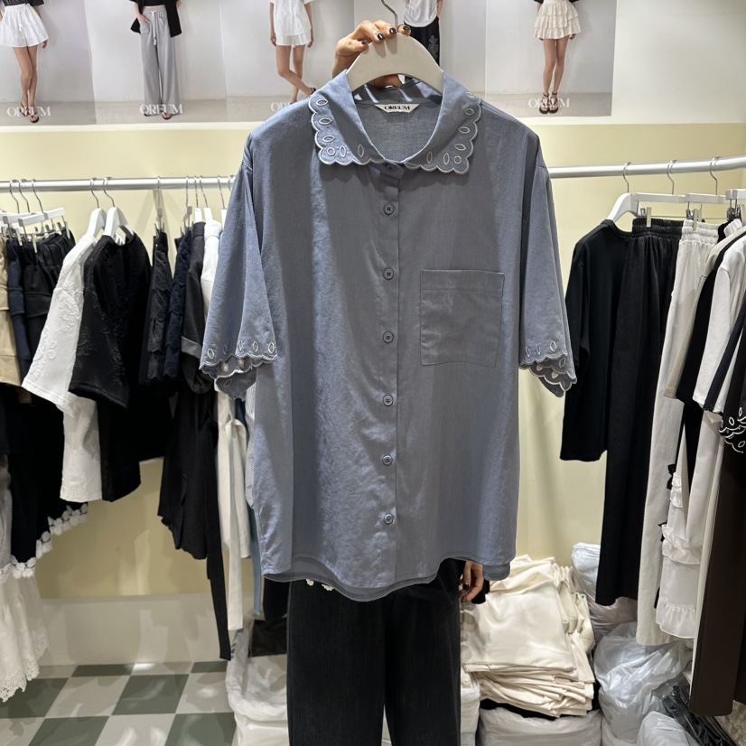 OREUM韓國東大門代購女士新品26春夏休閑熱賣襯衫蕾絲衫SOREUM襯衫/蕾絲衫圖色2