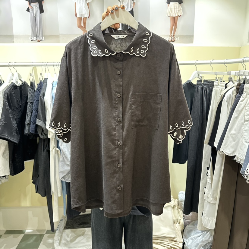 OREUM韓國東大門代購女士新品26春夏休閑熱賣襯衫蕾絲衫SOREUM襯衫/蕾絲衫圖色3