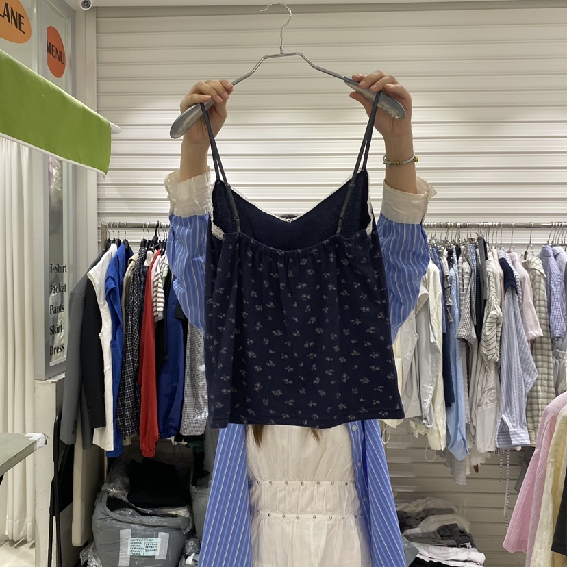 BRICKLANE韓國代購女士新品推薦26夏季26春夏吊帶背心花朵無袖BRICKLANE吊帶/背心