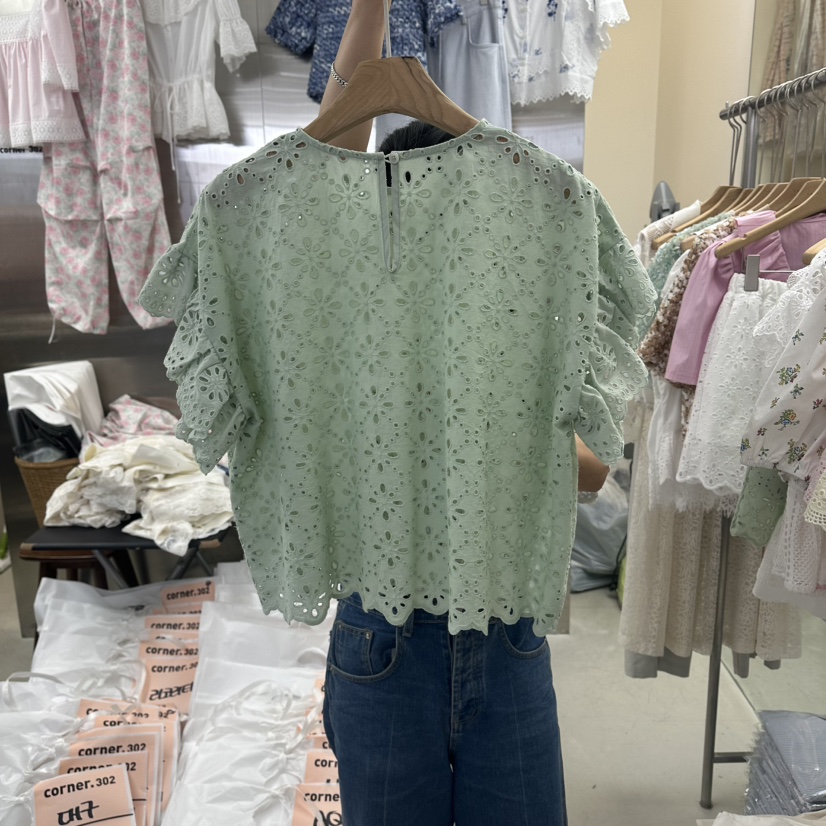 CORNER韓國直郵女裝新品26春夏休閑時尚26夏季襯衫蕾絲衫LCORNER.302襯衫/蕾絲衫