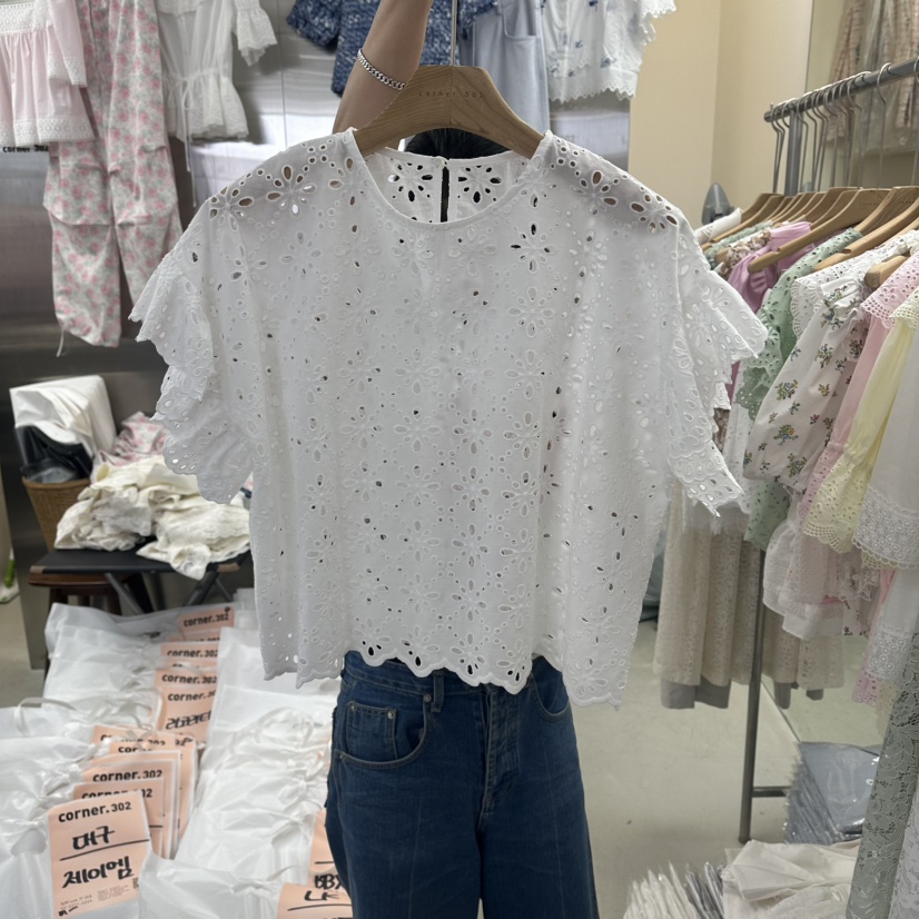 CORNER韓國直郵女裝新品26春夏休閑時尚26夏季襯衫蕾絲衫LCORNER.302襯衫/蕾絲衫圖色2
