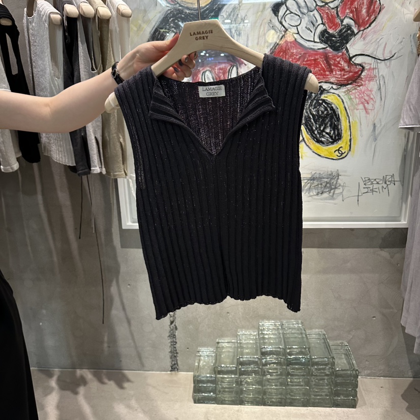 LAMAGIEPIE/LAMAGIE GREY韓國直郵實拍女士新品休閑吊帶背心LAMAGIEPIE/LAMAGIE GREY吊帶/背心圖色2墨色