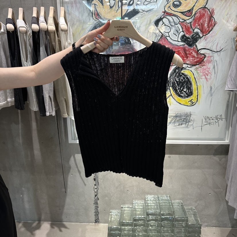 LAMAGIEPIE/LAMAGIE GREY韓國直郵實拍女士新品休閑吊帶背心LAMAGIEPIE/LAMAGIE GREY吊帶/背心圖色3黑色
