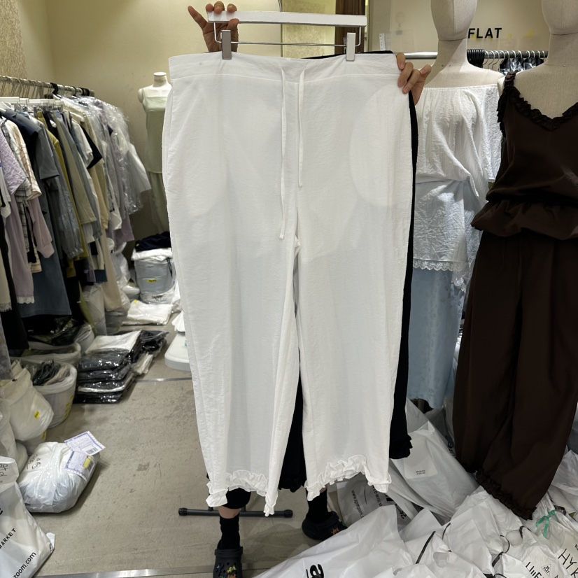 REFLAT韓國直郵實拍女士新款職業熱賣休閑人氣休閑褲荷葉邊REFLAT休閑褲圖色2