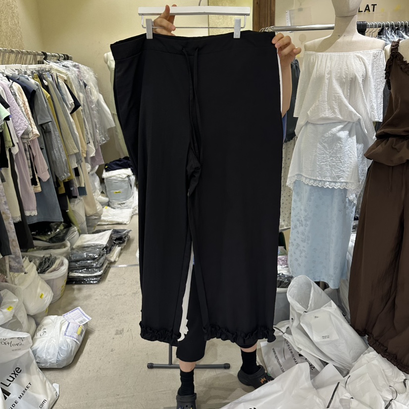 REFLAT韓國直郵實拍女士新款職業熱賣休閑人氣休閑褲荷葉邊REFLAT休閑褲圖色3