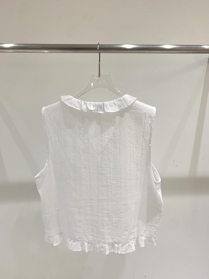 FABRIC韓國東大門直郵女裝新款職業休閑吊帶背心荷葉邊褶裥FABRIC吊帶/背心