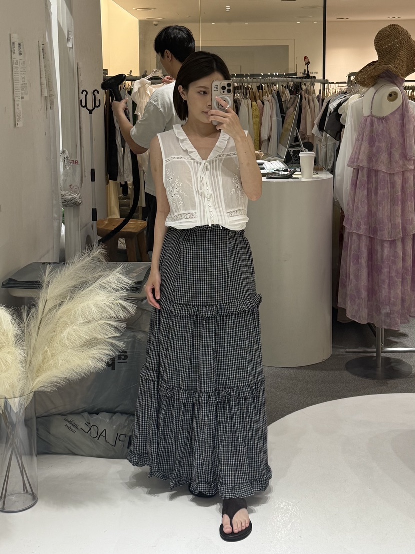 FABRIC韓國東大門直郵女裝新款職業休閑吊帶背心荷葉邊褶裥FABRIC吊帶/背心
