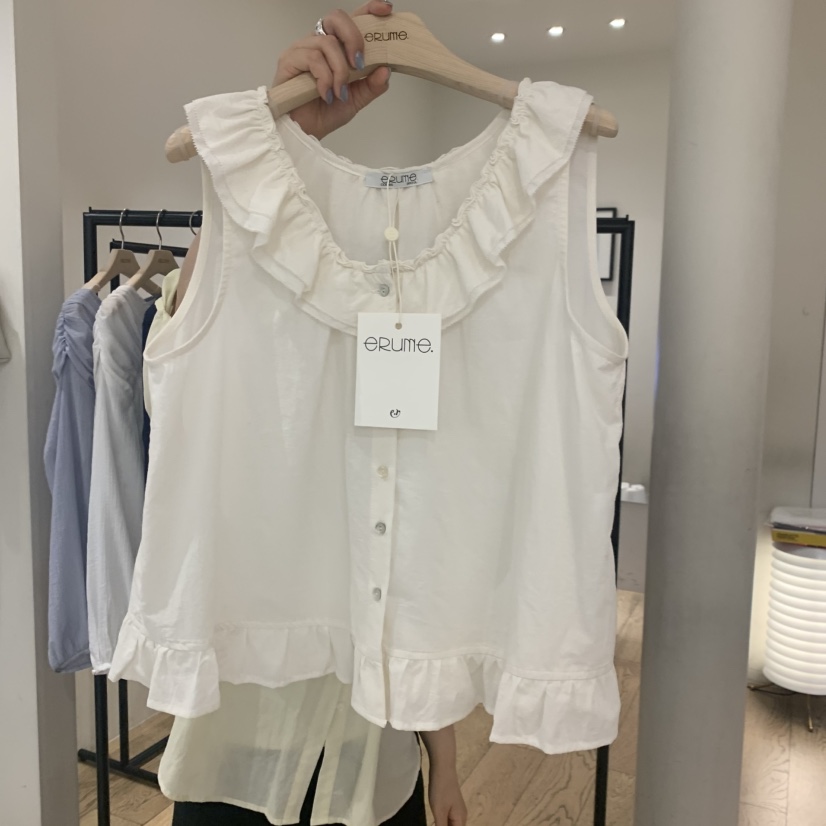 ERUME韓國東大門代購女士新品休閑26夏季職業吊帶背心褶皺ERUME吊帶/背心圖色1