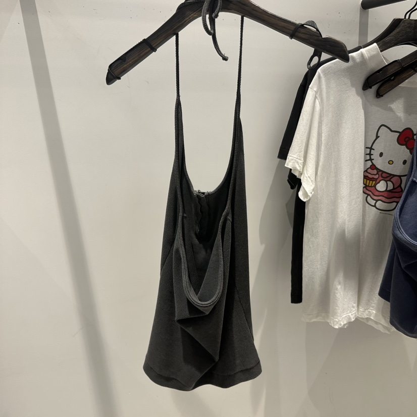 JANE BIRKIN韓國代購女裝新款26春夏吊帶背心復古無袖紐扣JANE BIRKIN設計師品牌吊帶/背心