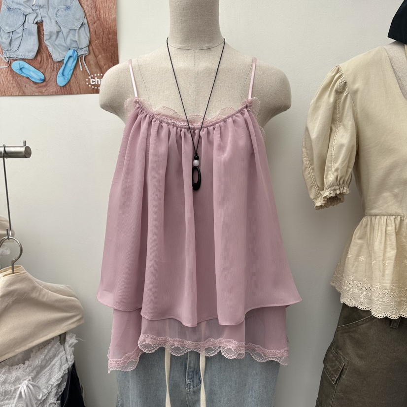 CHAV韓國東大門直郵女裝新款26夏季休閑職業時尚吊帶背心LCHAV吊帶/背心圖色2