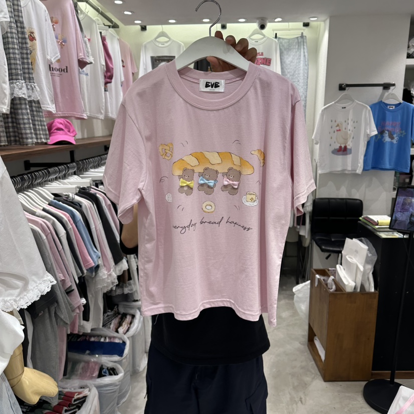 EVE韓國代購女裝新品推薦26夏季職業時尚人氣熱賣休閑T恤EVET恤圖色2
