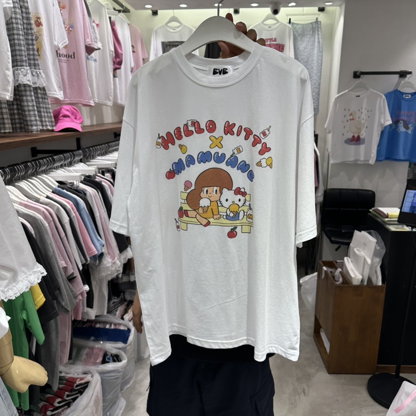 EVE韓國直郵女士新品推薦職業26夏季26春夏休閑時尚熱賣T恤EVET恤圖色1