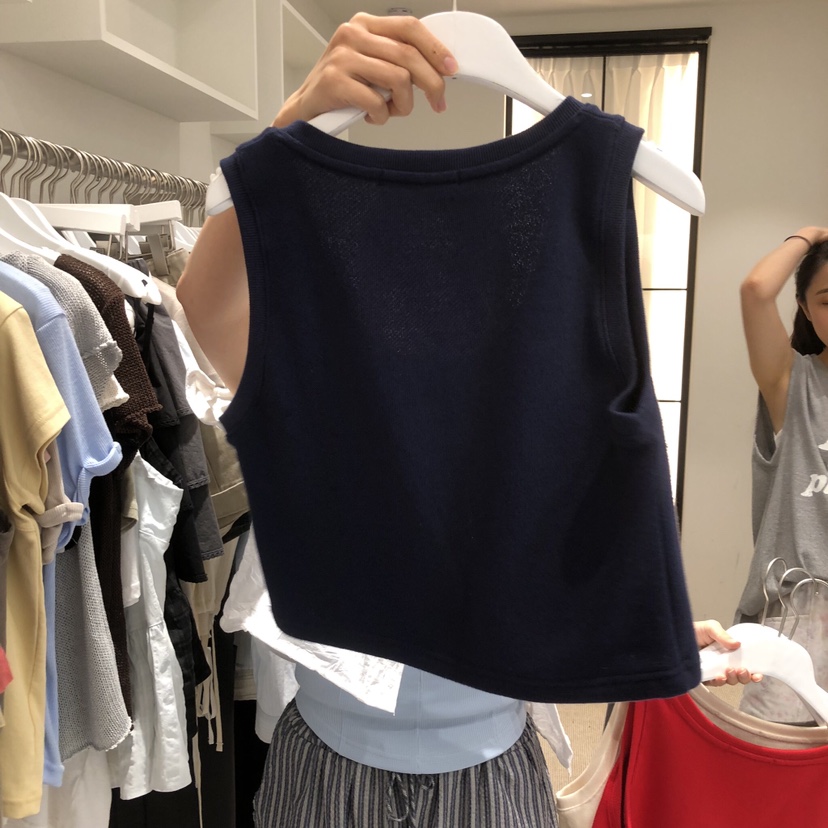 VENIR-a韓國東大門代購女裝新款26夏季吊帶背心無袖紐扣VENIR-a吊帶/背心