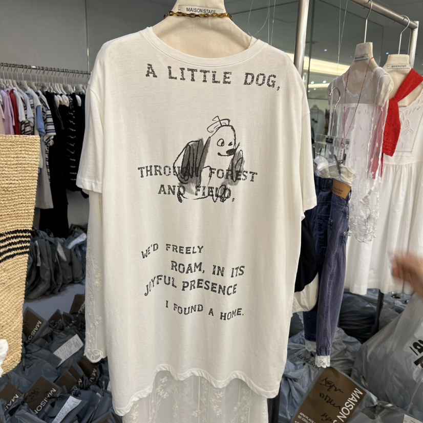 DOUBLE STANDARD/LE SMOKING/MAISONSTAFF韓國直郵女裝新款26夏季T恤不含內搭MAISONSTAFFT恤圖色1