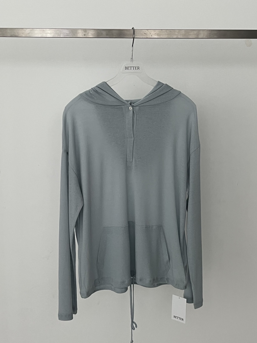 BETTER東大門實拍韓國女士新品26夏季熱賣長袖T恤連帽衫透明BETTER長袖T恤圖色2