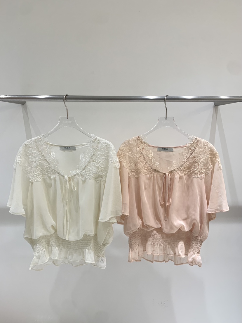 FABRIC韓國東大門代購女士新款職業時尚襯衫蕾絲衫雪紡蕾絲FABRIC襯衫/蕾絲衫