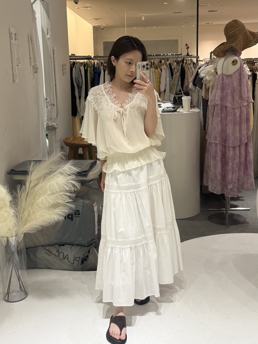 FABRIC韓國東大門代購女士新款職業時尚襯衫蕾絲衫雪紡蕾絲FABRIC襯衫/蕾絲衫
