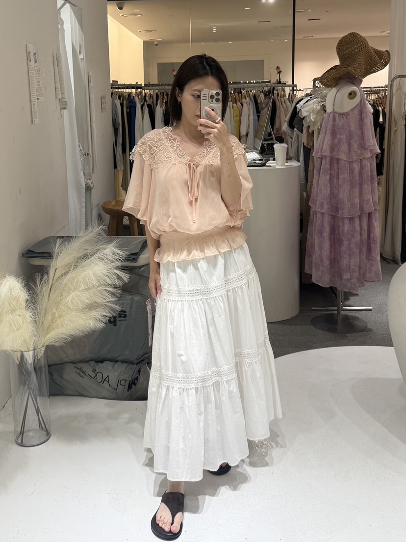 FABRIC韓國東大門代購女士新款職業時尚襯衫蕾絲衫雪紡蕾絲FABRIC襯衫/蕾絲衫