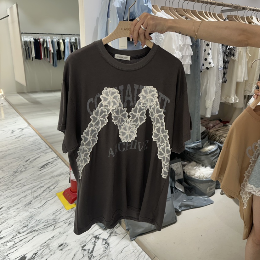 CONNAUGHT/DAILYJUD韓國直郵實拍女士新品26春夏T恤蕾絲CONNAUGHT/DAILYJUDT恤圖色3