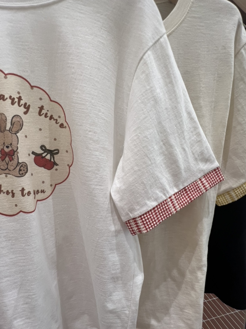 BE&amp;BE韓國代購女士新品時尚人氣休閑推薦T恤兔子絲帶BE&beT恤