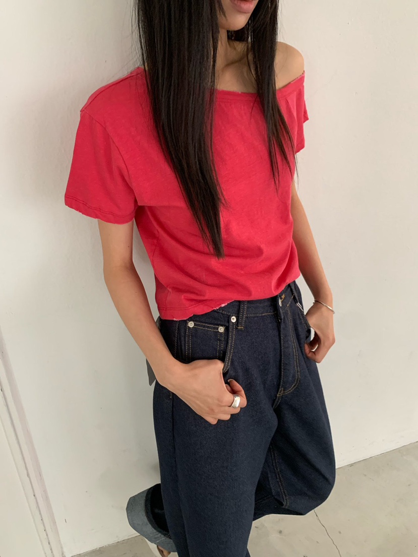 REVE CITE-L韓國直郵女裝新品職業熱賣26春夏時尚T恤復古REVE CITE-LT恤圖色2