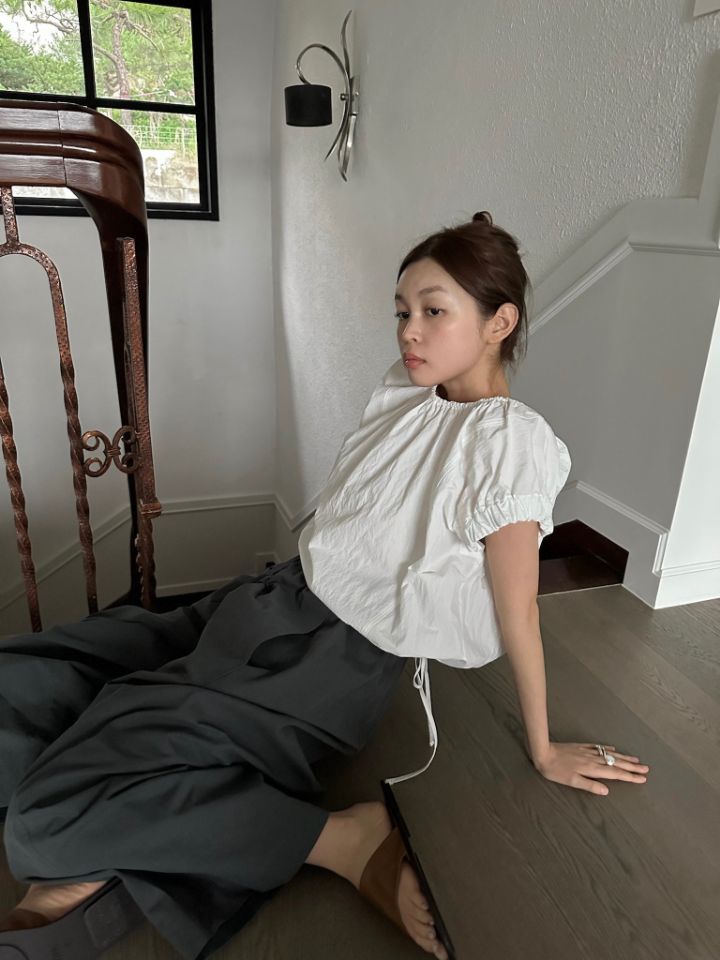 MARE韓國東大門直郵女士新款熱賣職業休閑襯衫蕾絲衫褶皺MARE襯衫/蕾絲衫圖色2