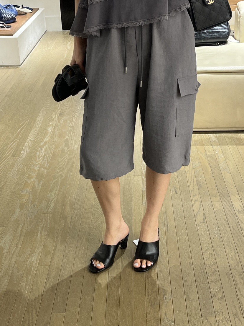 LA CREME韓國東大門代購女裝新品休閑時尚推薦職業短褲亞麻LA CREME短褲