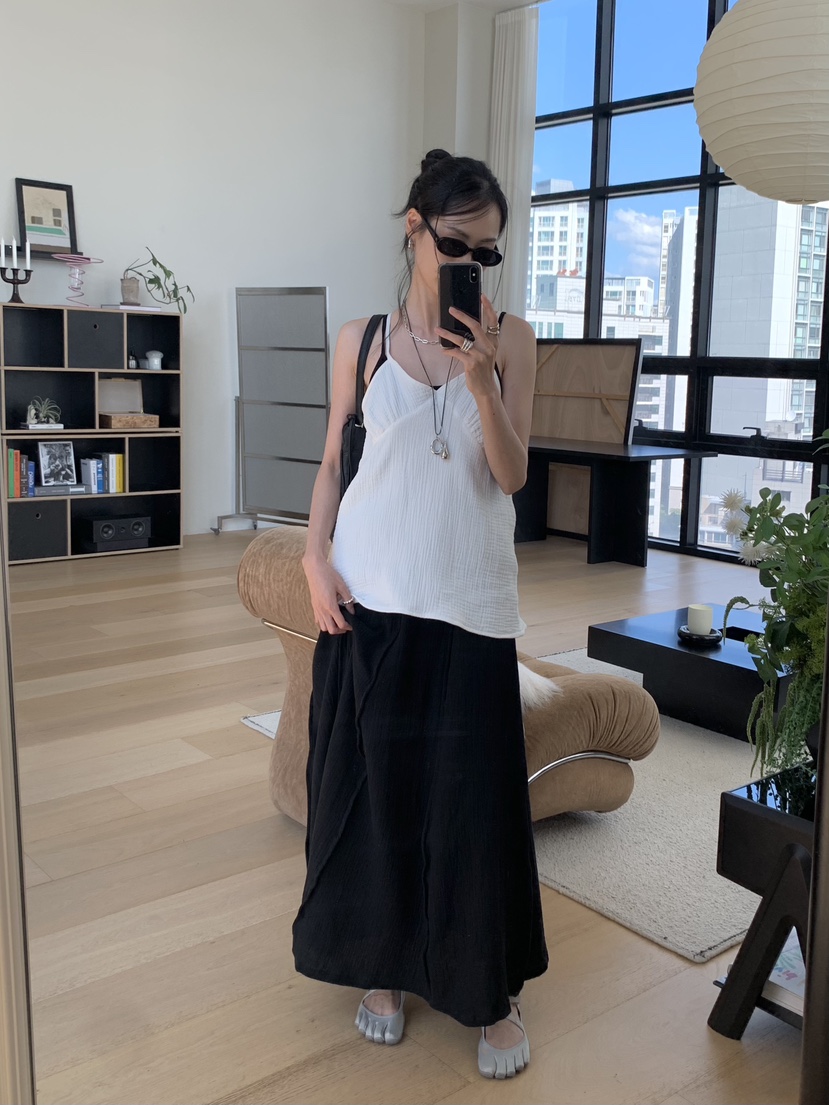 LOFN韓國直郵女士新品熱賣推薦26春夏職業人氣休閑長裙SKLOFN長裙