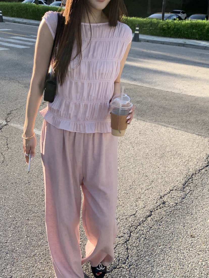 LA CREME韓國直郵女士新品職業26夏季時尚人氣吊帶背心BLLA CREME吊帶/背心