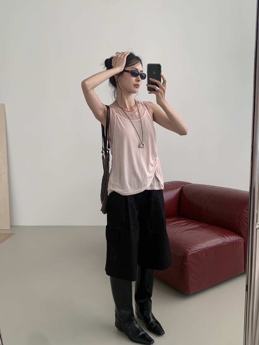 LOFN韓國東大門代購女裝新款26春夏職業熱賣時尚吊帶背心LOFN吊帶/背心