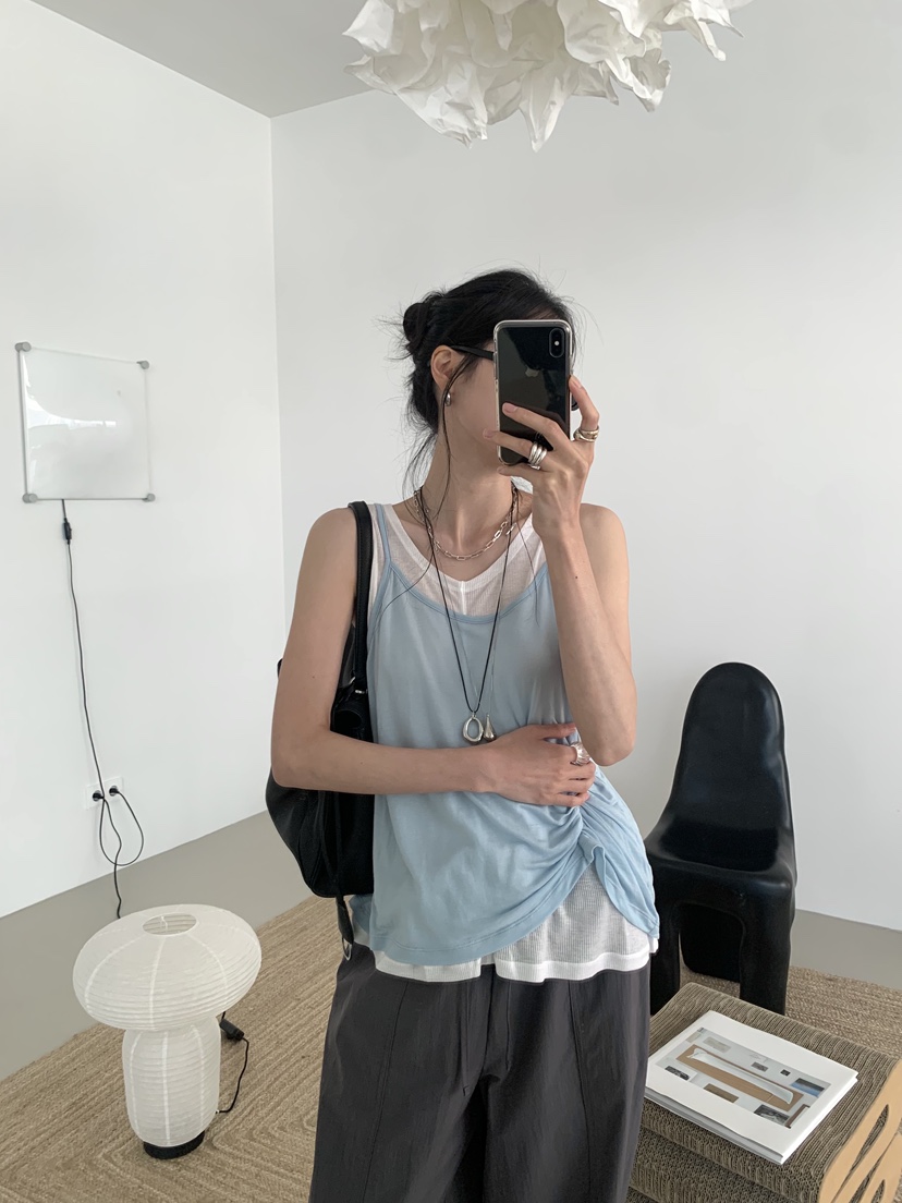 LOFN韓國東大門代購女裝新款26春夏職業熱賣時尚吊帶背心LOFN吊帶/背心