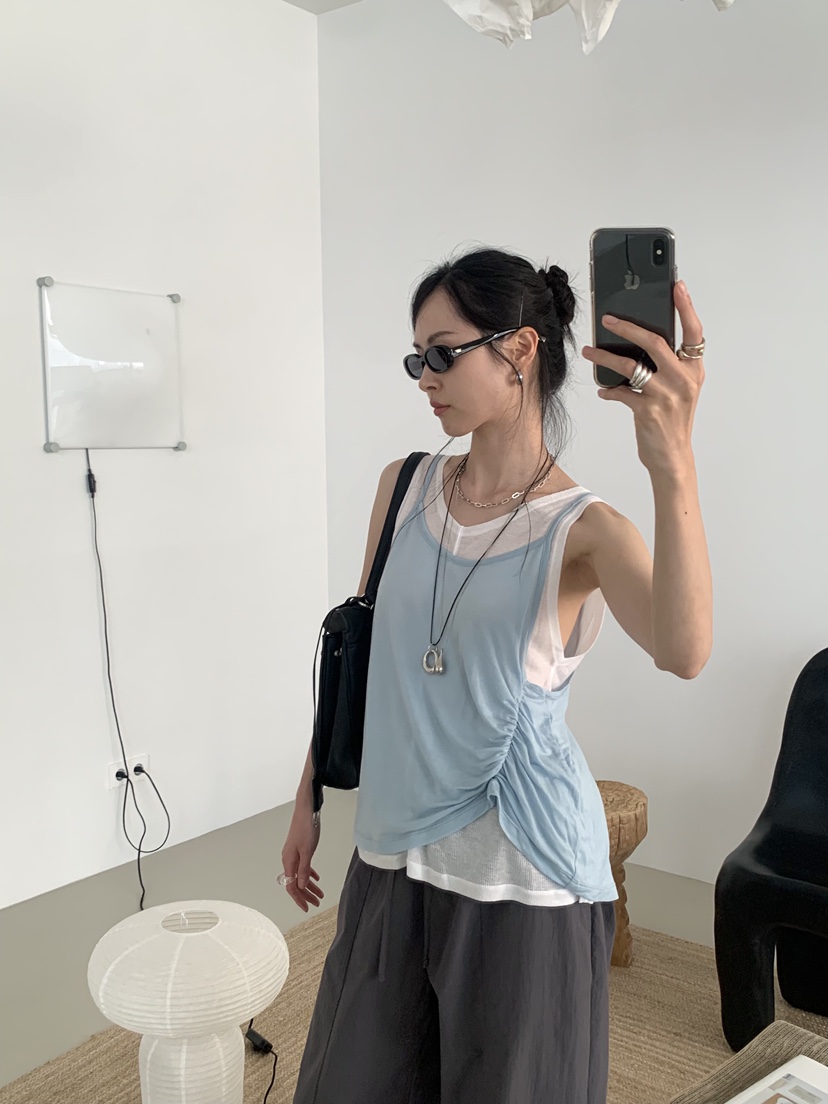 LOFN韓國東大門代購女裝新款26春夏職業熱賣時尚吊帶背心LOFN吊帶/背心