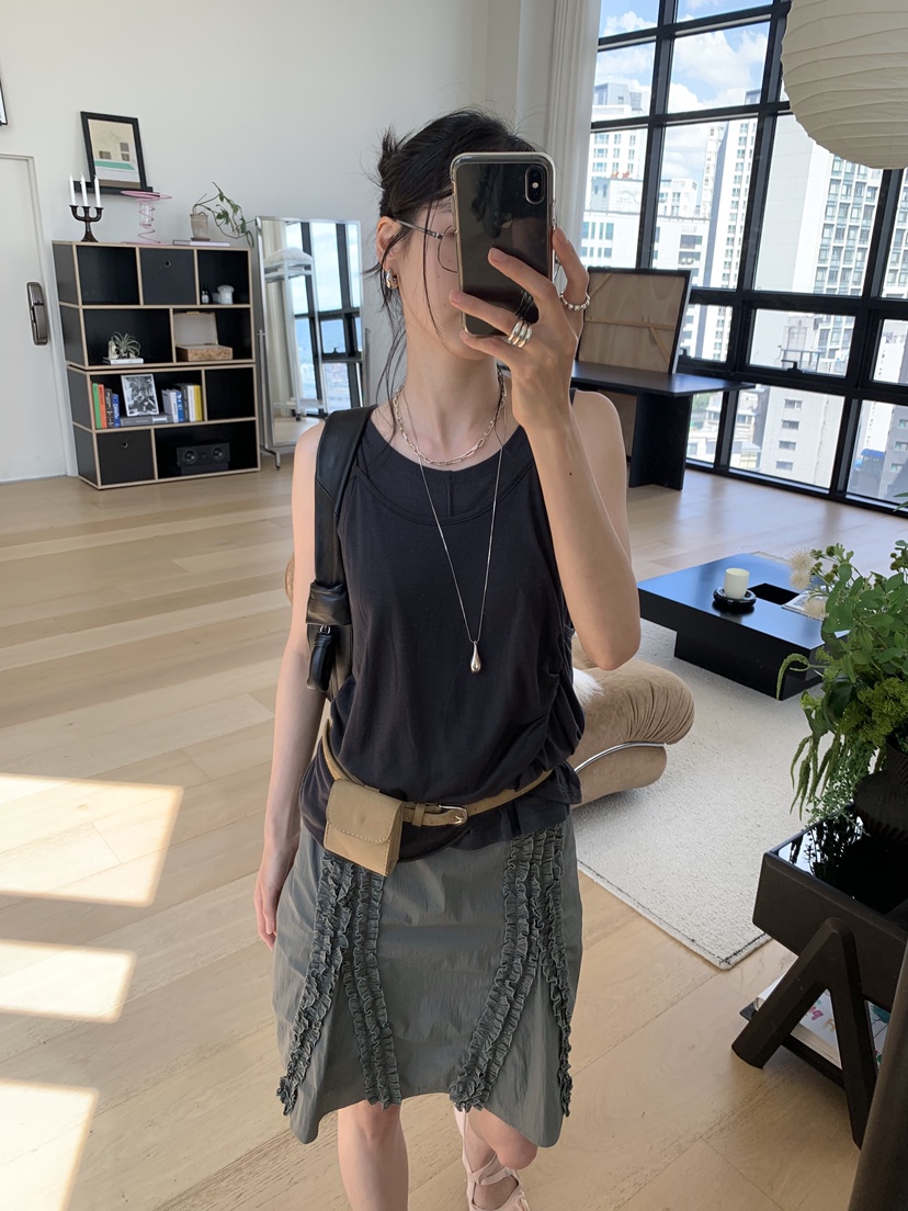 LOFN韓國東大門代購女裝新款26春夏職業熱賣時尚吊帶背心LOFN吊帶/背心