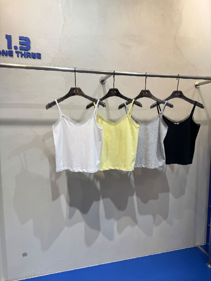 1.3東大門實拍韓國女士新款時尚人氣26夏季吊帶背心網眼撞色1.3_ONE THREE吊帶/背心