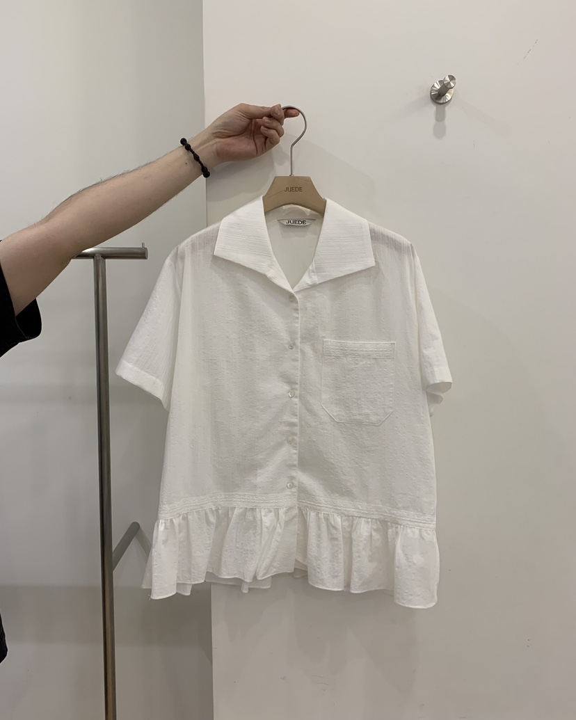 JUEDE韓國代購女士新品26夏季襯衫蕾絲衫SJUEDE襯衫/蕾絲衫