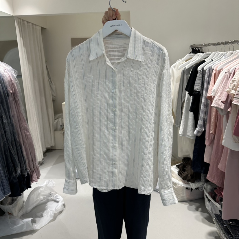 LORING RE I韓國東大門代購女士新品26春夏襯衫蕾絲衫SLORING RE-I/BARE襯衫/蕾絲衫圖色1
